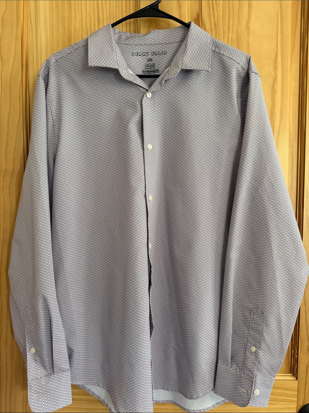 Perry Ellis Men's Light Lavender Microdot Dress Shirt